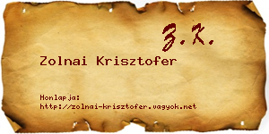 Zolnai Krisztofer névjegykártya
