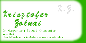 krisztofer zolnai business card